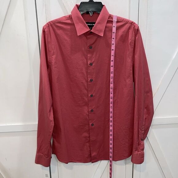 Express Men's Button Down Long Sleeve Extra Slim Dress Shirt Size Medium - Picture 4 of 9